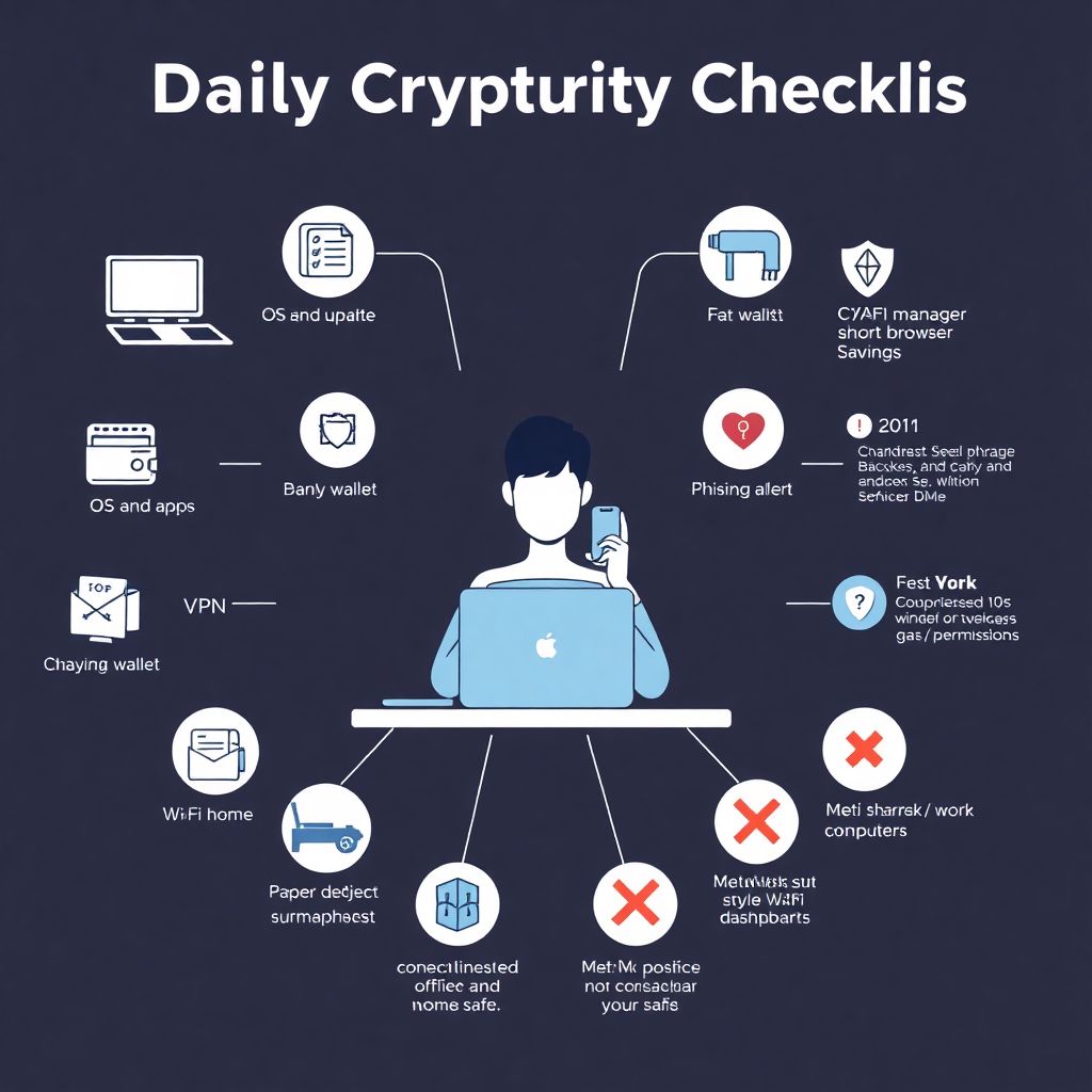 Daily security checklist to protect your crypto from hackers every day